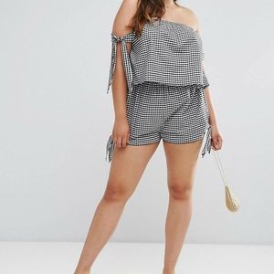 Asos design bunny tie gingham two-piece short set
